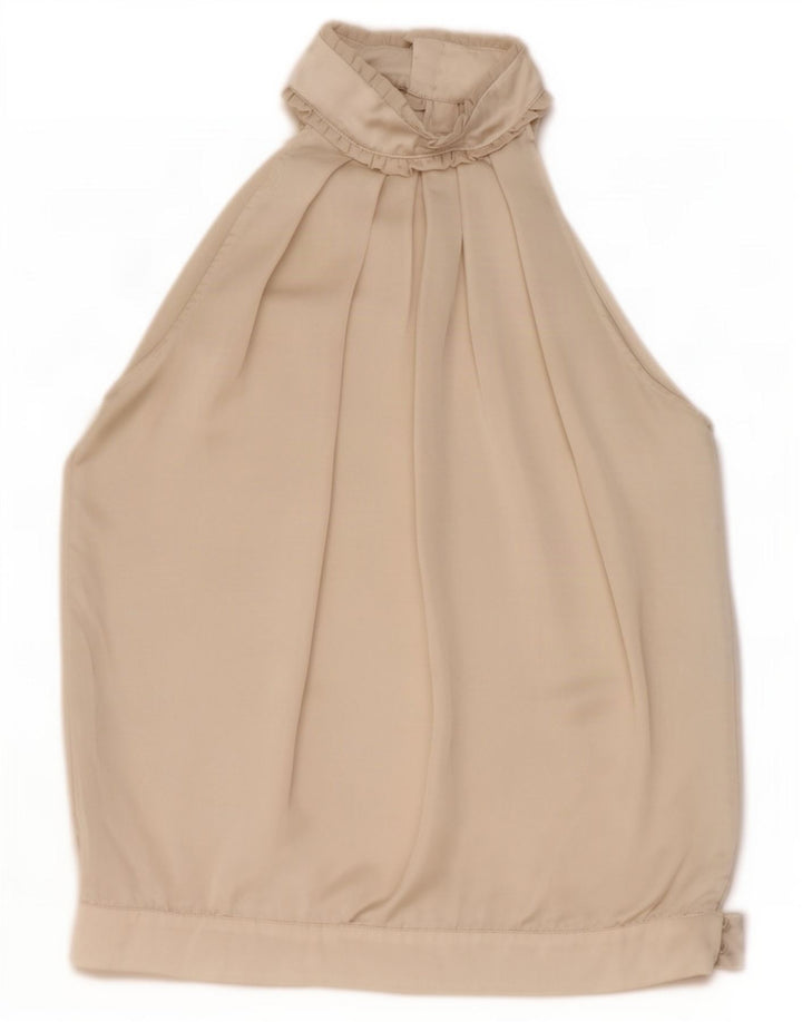 Zara Womens Halter Top UK 14 Medium Beige Polyester