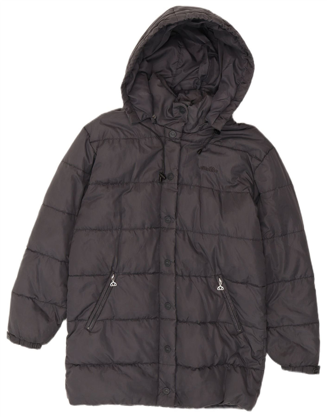 Ellesse Womens Hooded Oversized Padded Coat UK 6 XS Grey Nylon