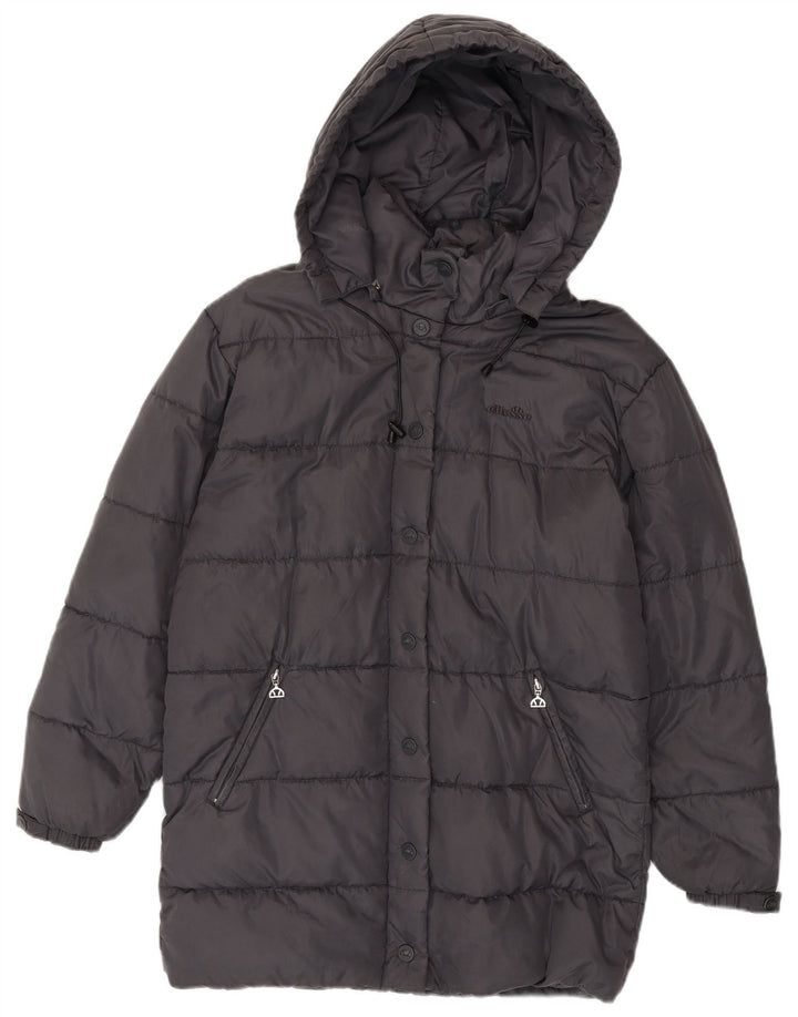 Ellesse Womens Hooded Oversized Padded Coat UK 6 XS Grey Nylon