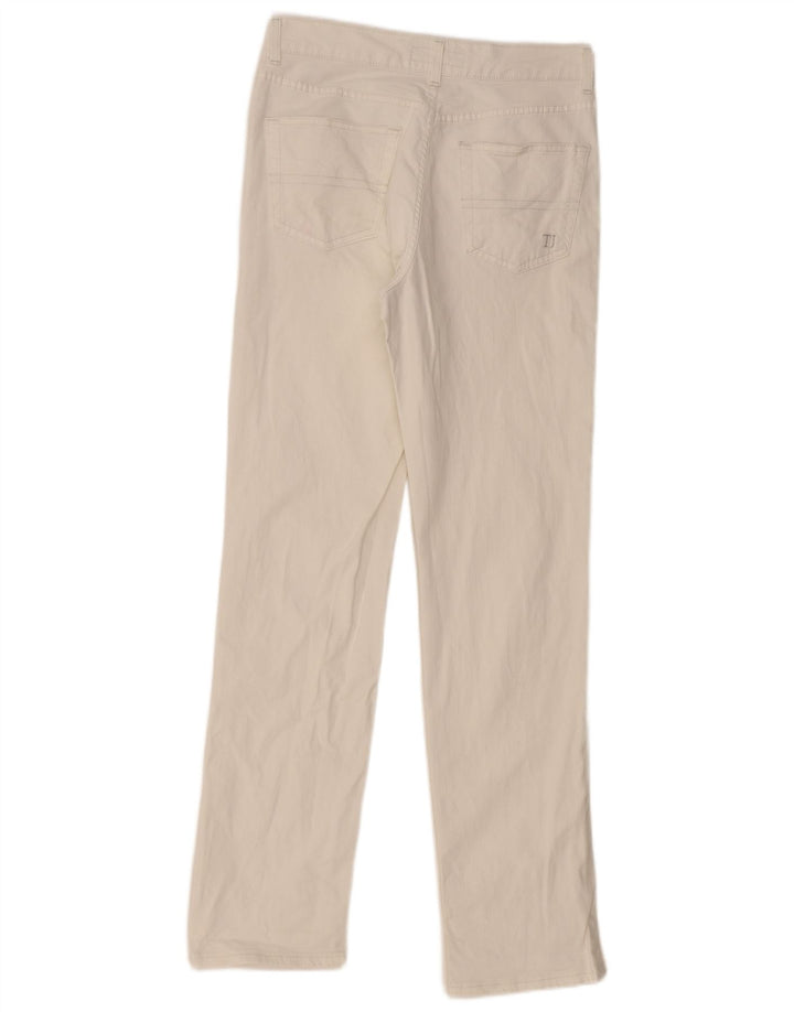 TRUSSARDI Mens Straight Jeans W33 L33 White Cotton
