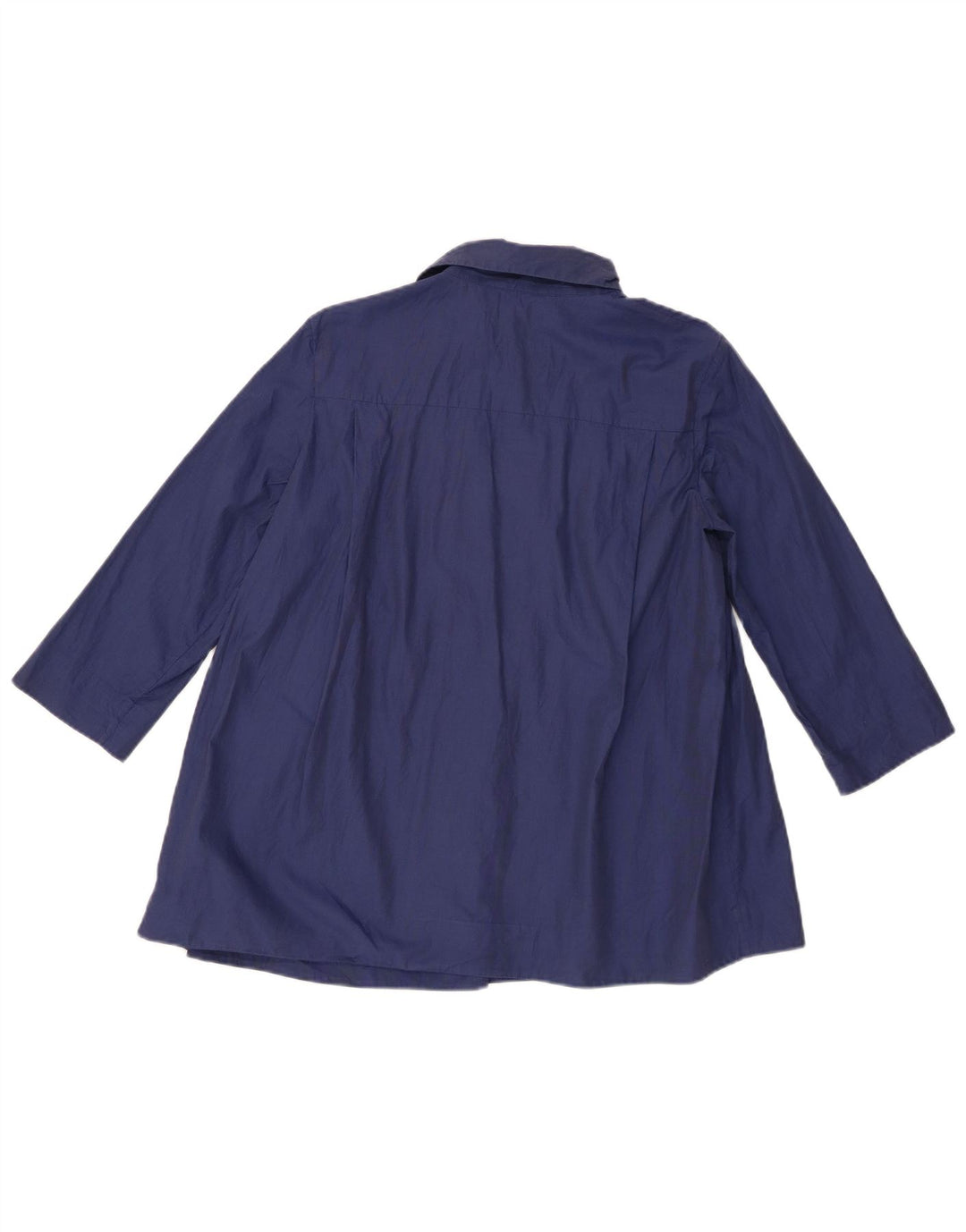 Cos Womens 3/4 Sleeve Blouse Top UK 8 Small Navy Blue Cotton