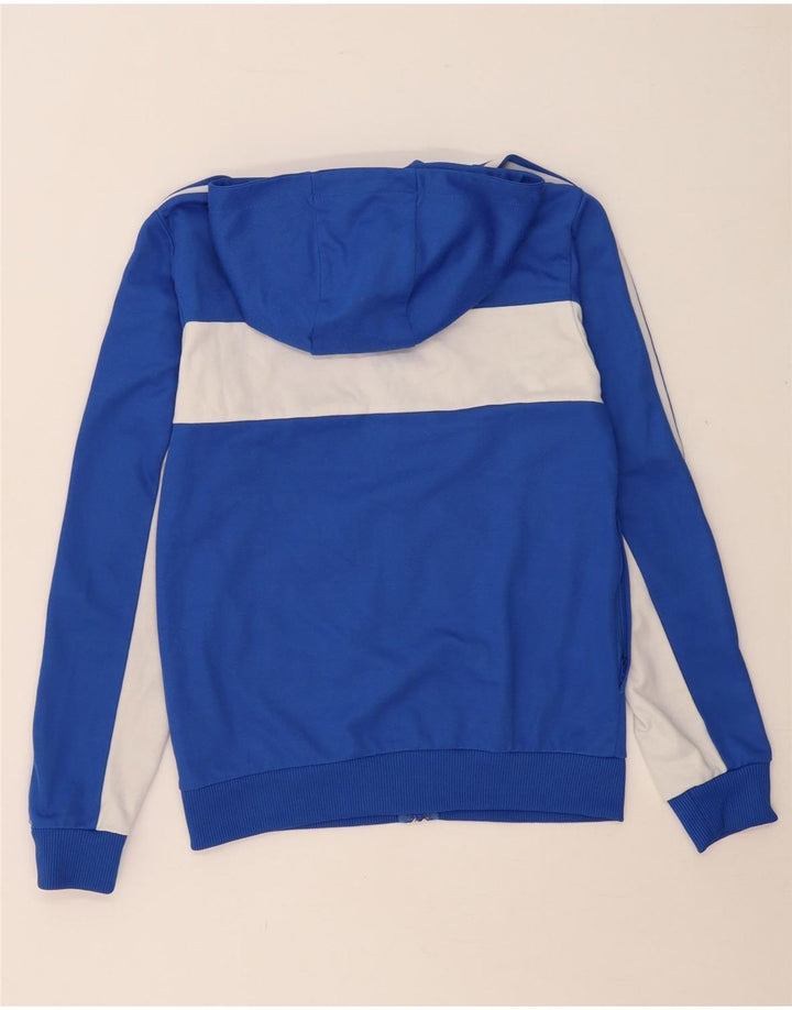 ADIDAS Mens Zip Hoodie Sweater XS Blue Colourblock Cotton
