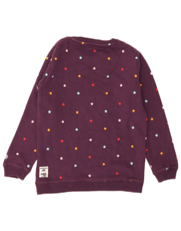 Fat Face Girls Regular Fit Sweatshirt Jumper 9-10 Years Purple Flecked