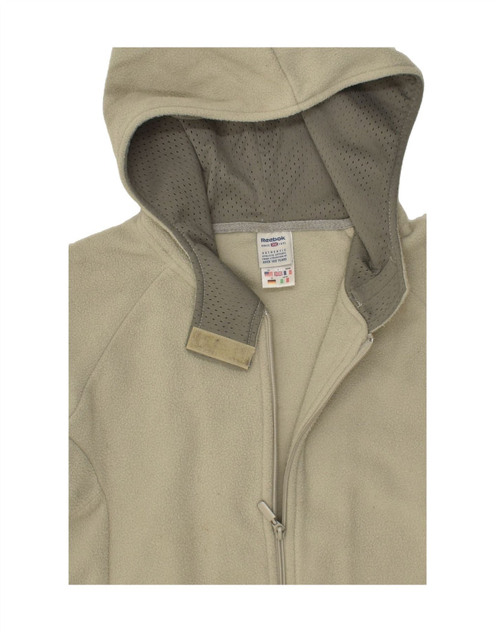 REEBOK Womens Hooded Fleece Jacket UK 8 Small  Green Polyester | Vintage Reebok | Thrift | Second-Hand Reebok | Used Clothing | Messina Hembry 