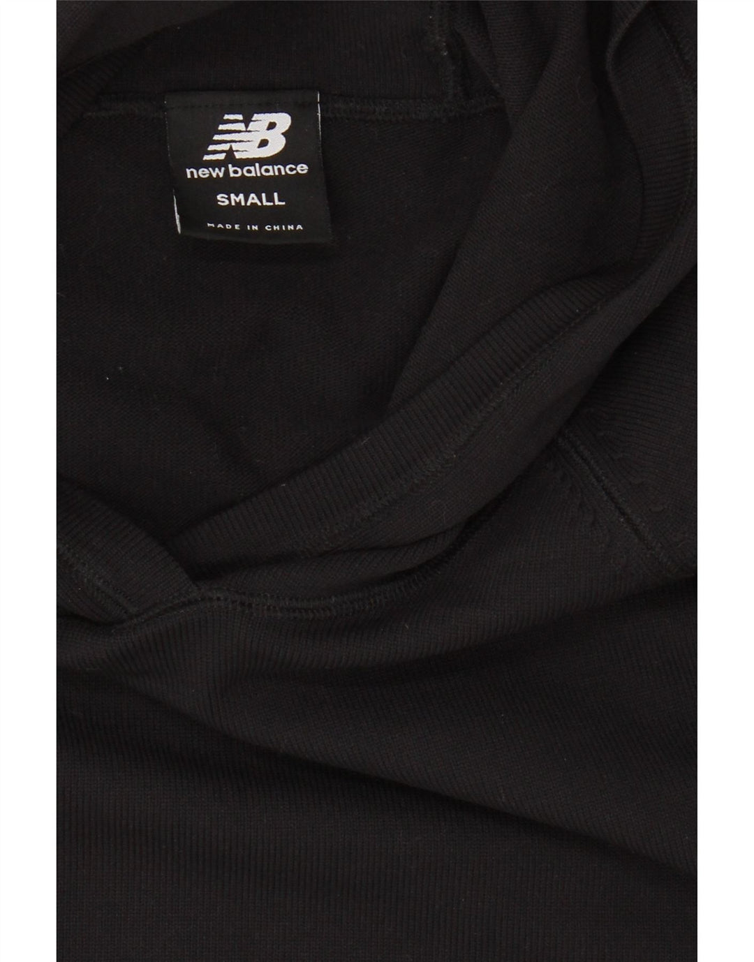 NEW BALANCE Mens Hoodie Jumper Small Black Nylon Vintage New Balance and Second-Hand New Balance from Messina Hembry 