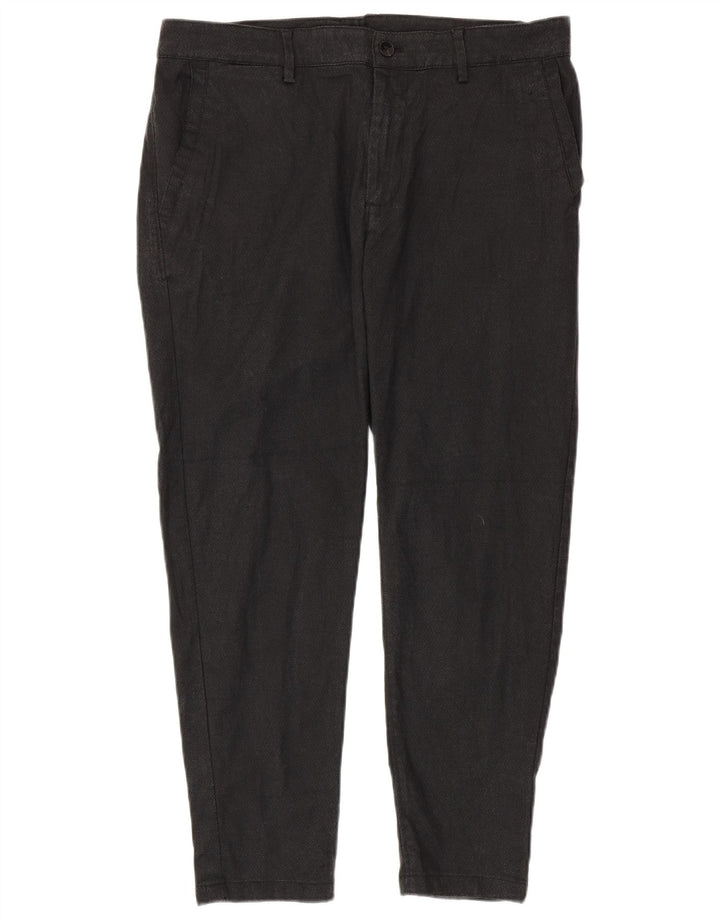 ZARA Mens Slim Chino Trousers EU 46 XL W36 L27 Grey Polyester
