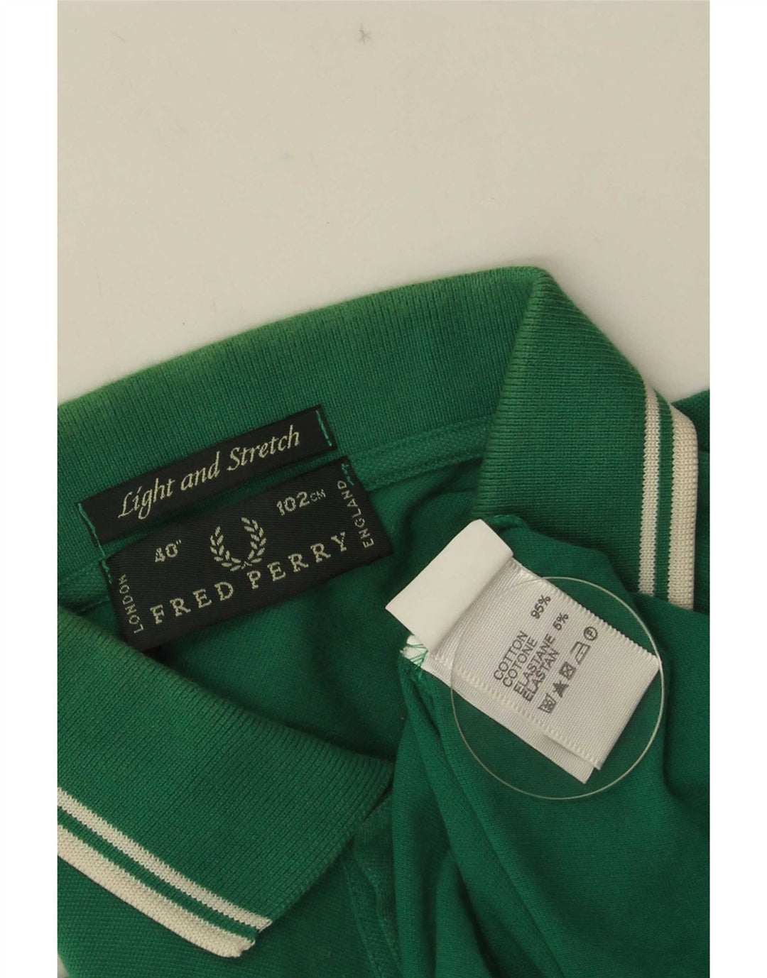Fred Perry Mens Light and Stretch Polo Shirt Small Green Cotton