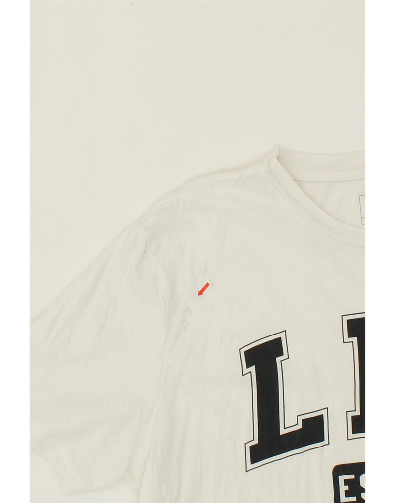 LEE Mens Regular Fit Graphic T-Shirt Top Large White Cotton Vintage Lee and Second-Hand Lee from Messina Hembry 