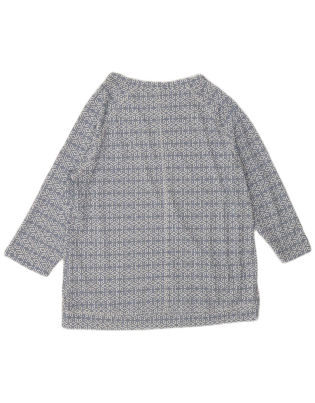 MARKS & SPENCER Womens Top 3/4 Sleeve UK 12 Medium Blue Geometric