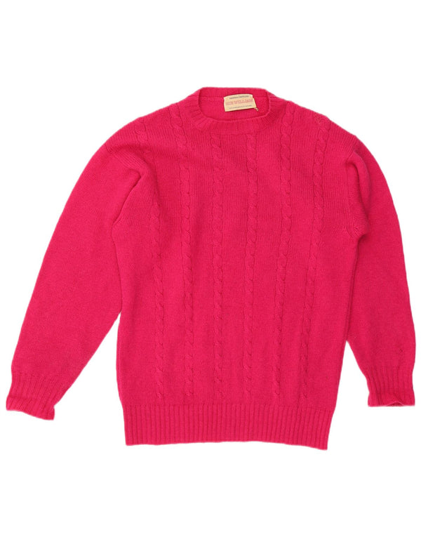 Vintage Womens Crew Neck Jumper Sweater UK 18 XL Pink Wool