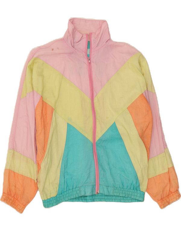 VINTAGE Womens Oversized Full Tracksuit UK 14 Medium  Pink Colourblock