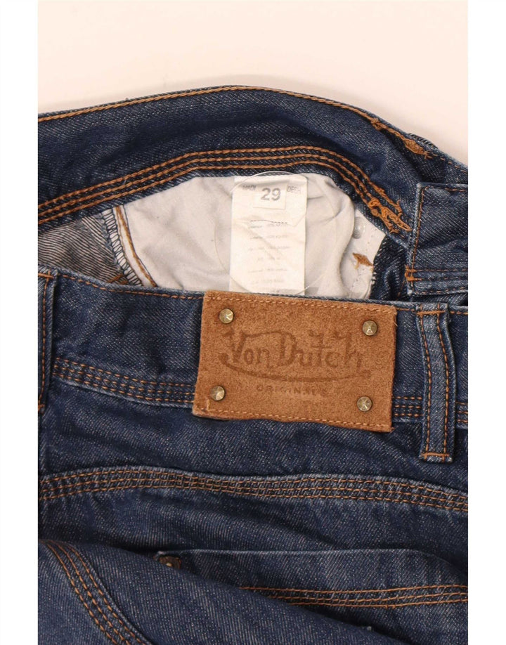 Von Dutch Mens Denim Shorts W29 Small Blue Cotton