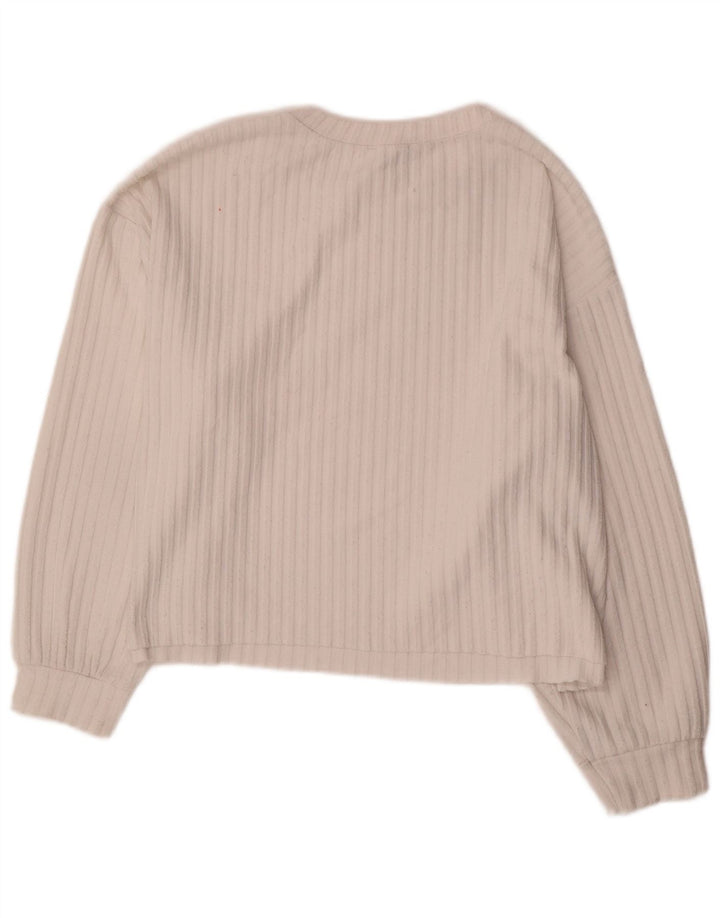 Zara Womens Trafaluc Oversized Top Long Sleeve UK 16 Large White Polyester