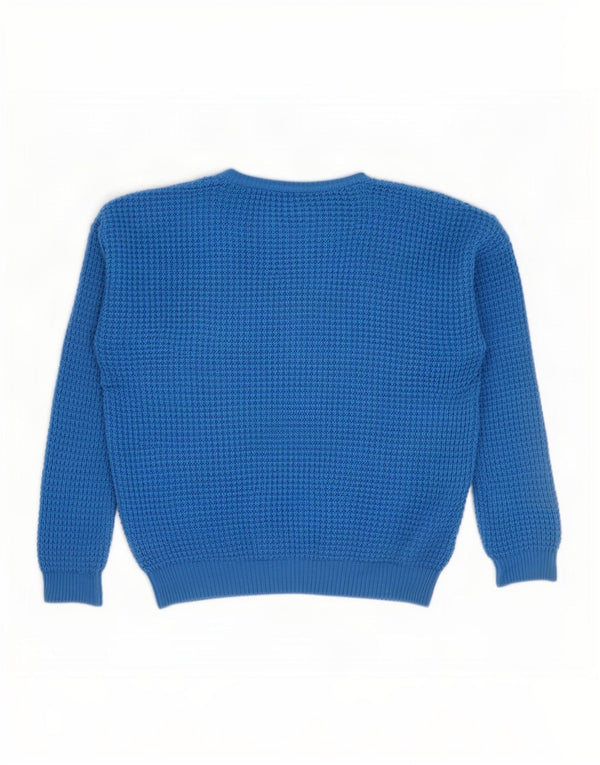 Topshop Womens Oversized Boat Neck Jumper Sweater UK 8 Small Blue Acrylic