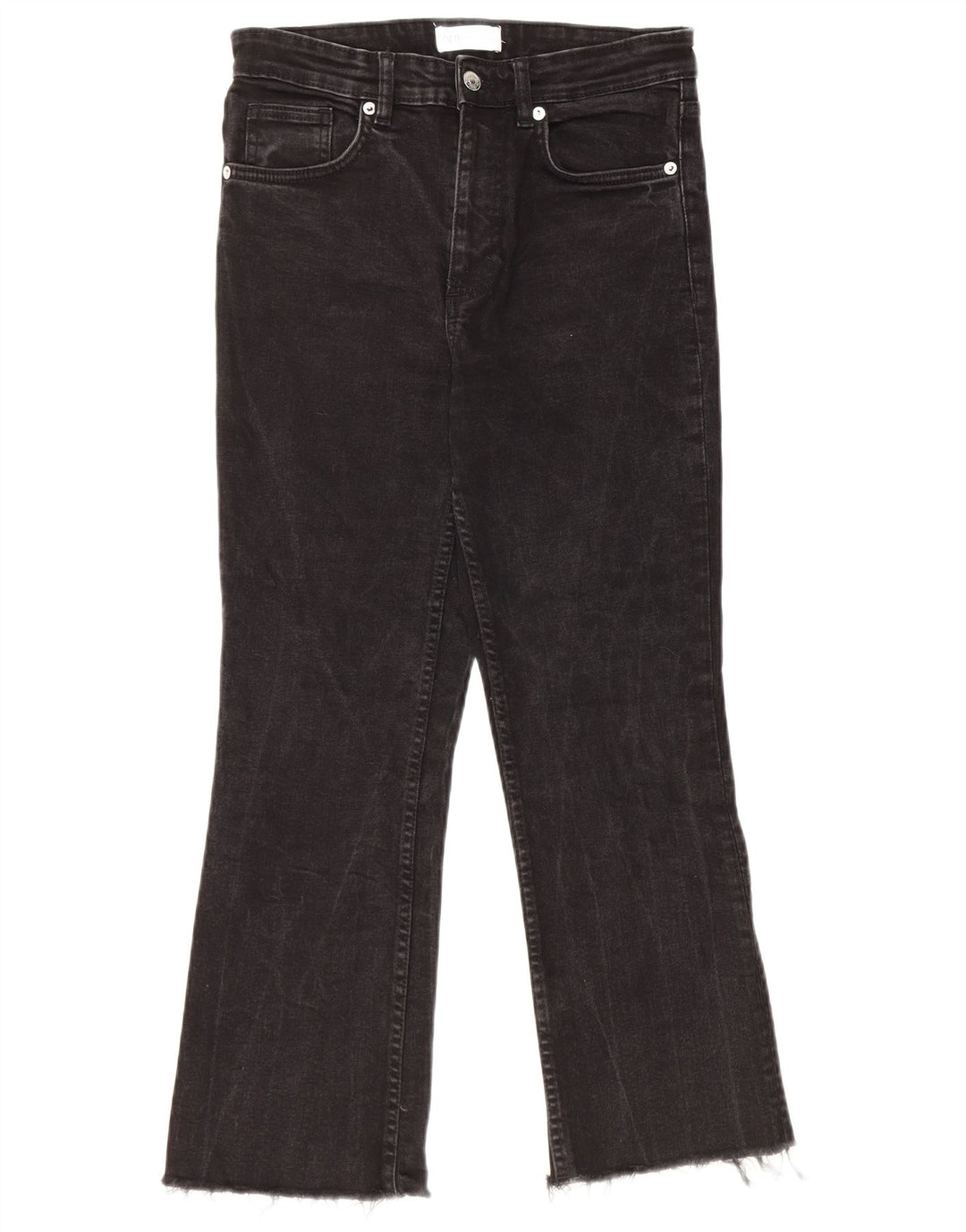 ZARA Womens Cropped Jeans EU 40 Medium W30 L24 Black