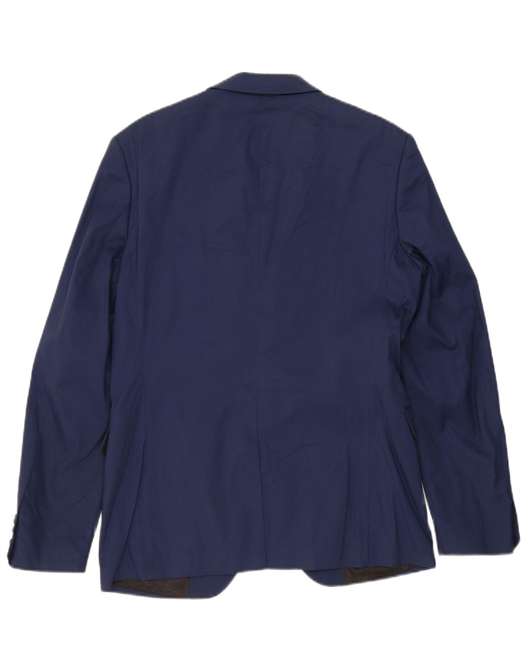 Zara Mens 2 Button Blazer Jacket EU 50 Medium Navy Blue Cotton