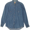 Sisley Mens Denim Shirt Medium Blue Cotton