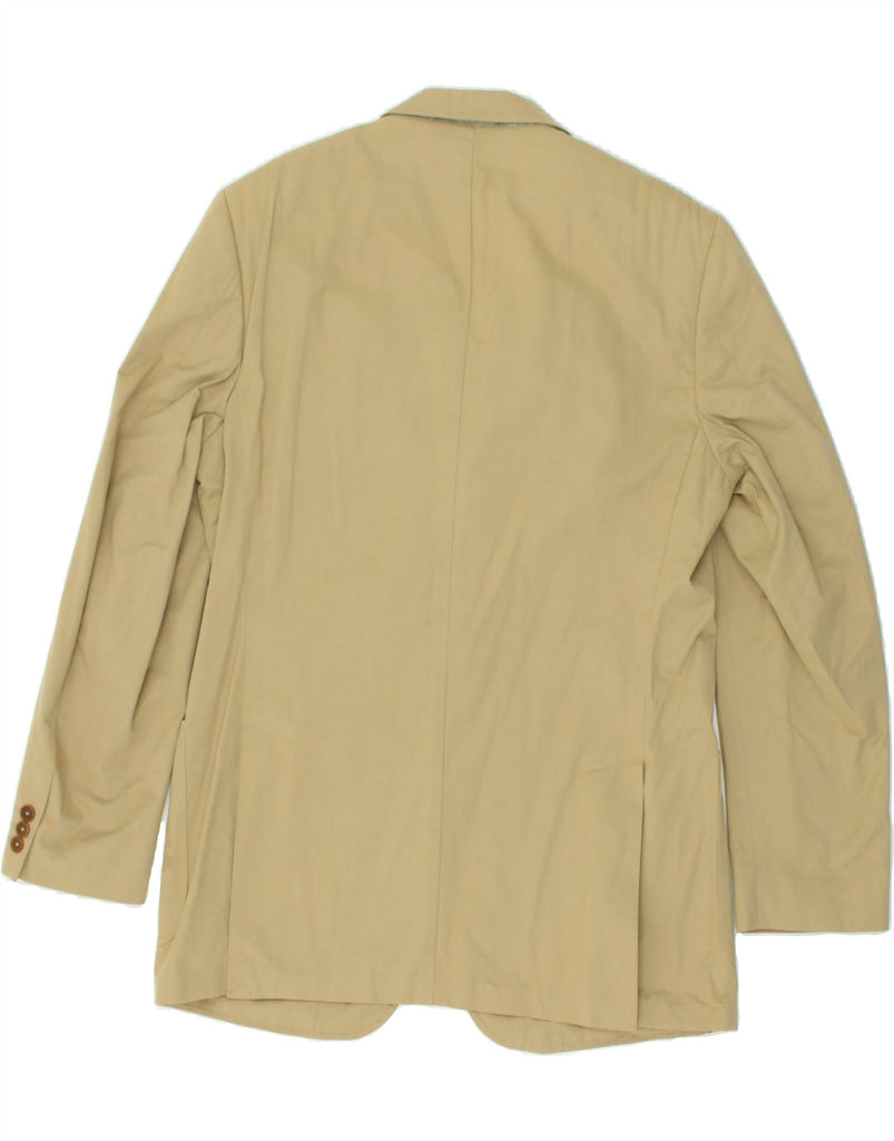 MASSIMO DUTTI Mens 3 Button Blazer Jacket IT 52 Large Beige Cotton | Vintage Massimo Dutti | Thrift | Second-Hand Massimo Dutti | Used Clothing | Messina Hembry 