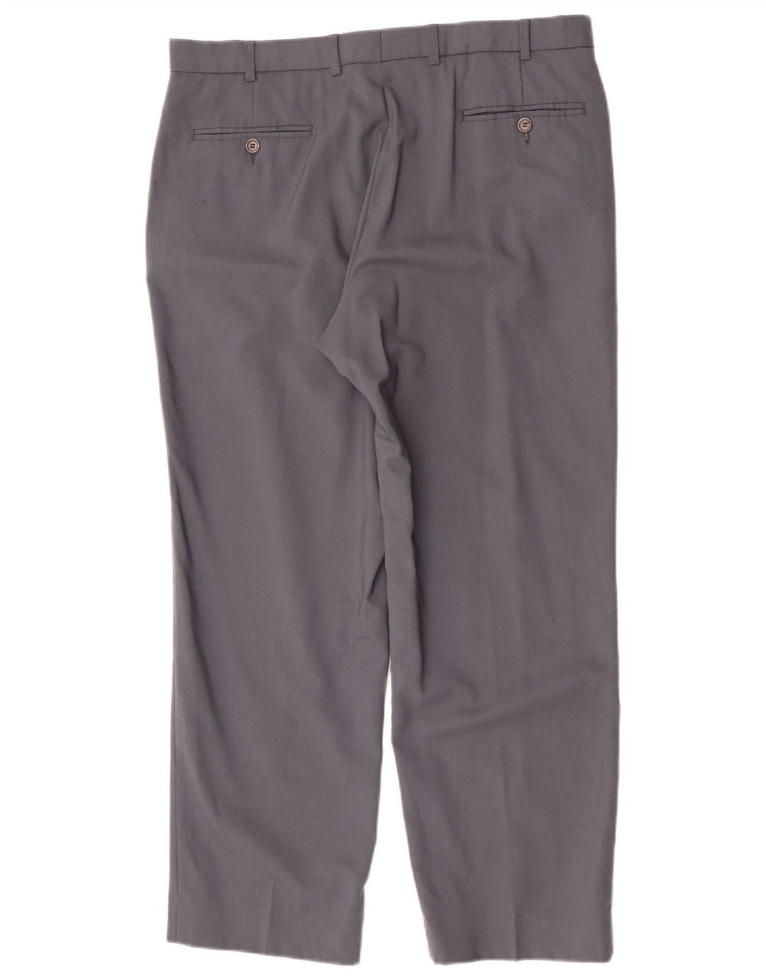 Marks & Spencer Mens Straight Suit Trousers W36 L29 Grey New Wool