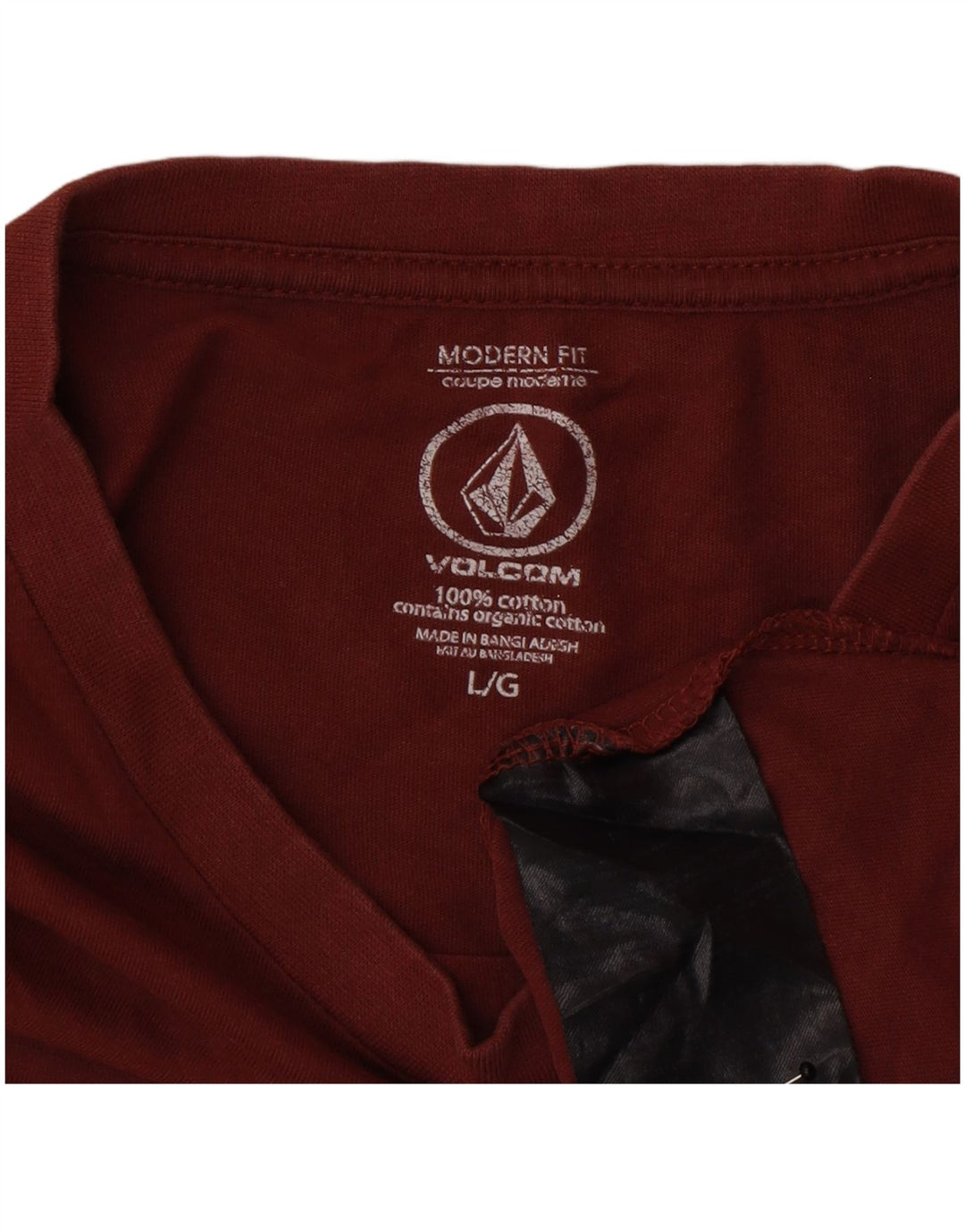 Volcom Mens Modern Fit T-Shirt Top Large Burgundy Cotton