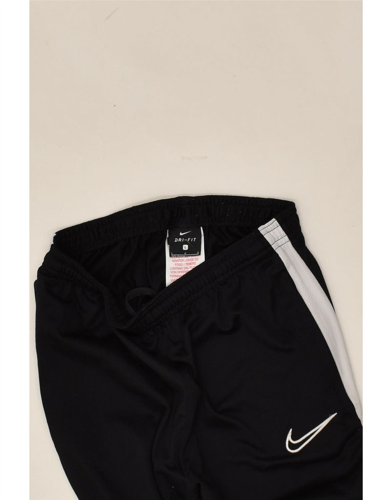 NIKE Girls Dri Fit Tracksuit Trousers 10-11 Years Large Black Polyester | Vintage Nike | Thrift | Second-Hand Nike | Used Clothing | Messina Hembry 