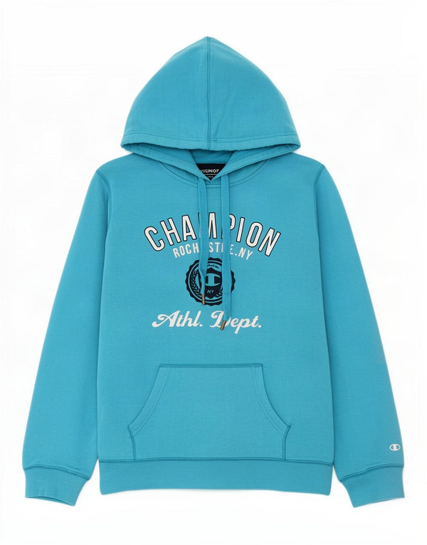 Champion Boys Graphic Hoodie Jumper 15-16 Years Blue Polyester