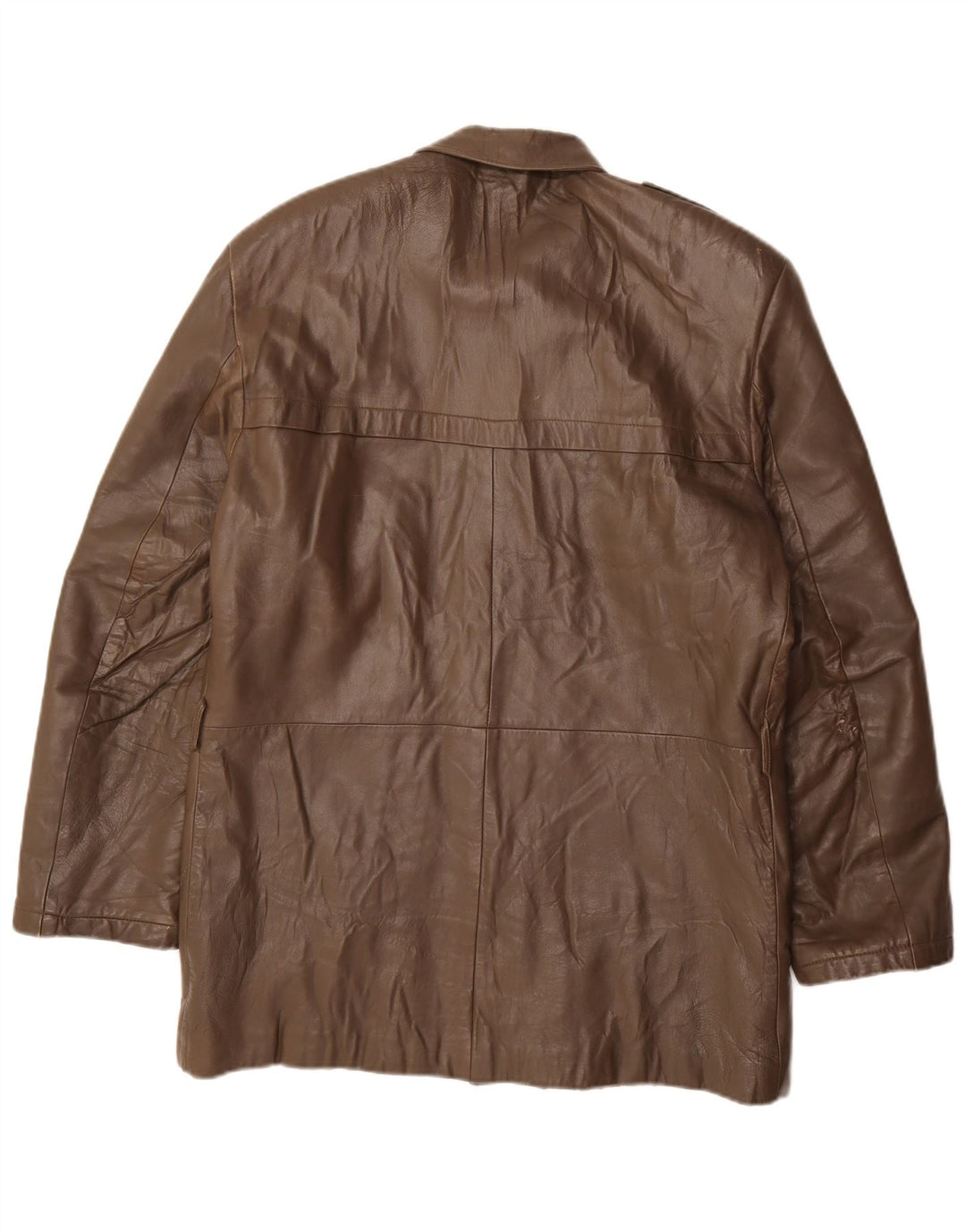 VINTAGE Mens Leather Jacket IT 50 Large Grey Leather