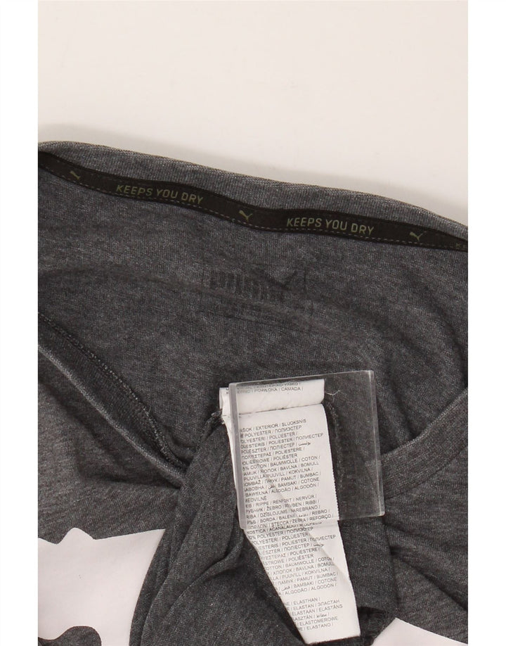Puma Mens Graphic T-Shirt Top XL Grey Polyester