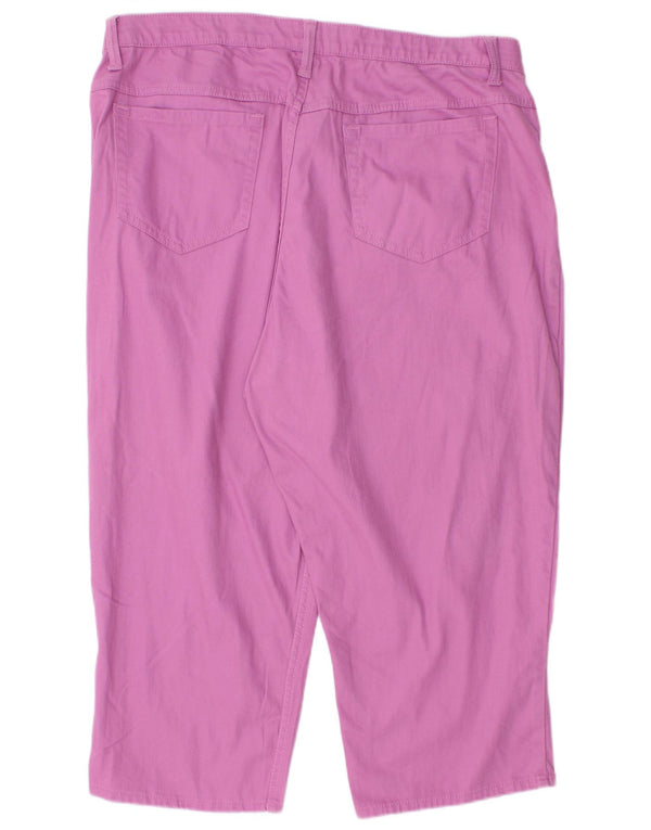 Lee Womens Riders Capri Trousers US 16 2XL W36 L22 Pink Cotton