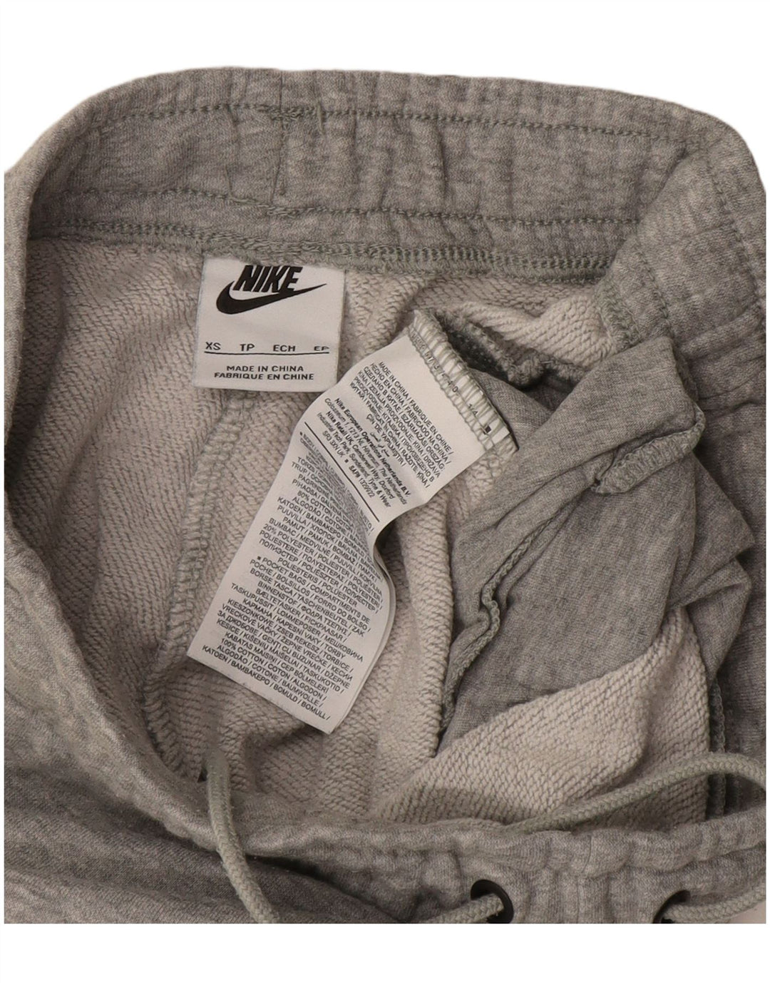 NIKE Womens Tracksuit Trousers Joggers UK 4 XS  Grey Flecked Cotton