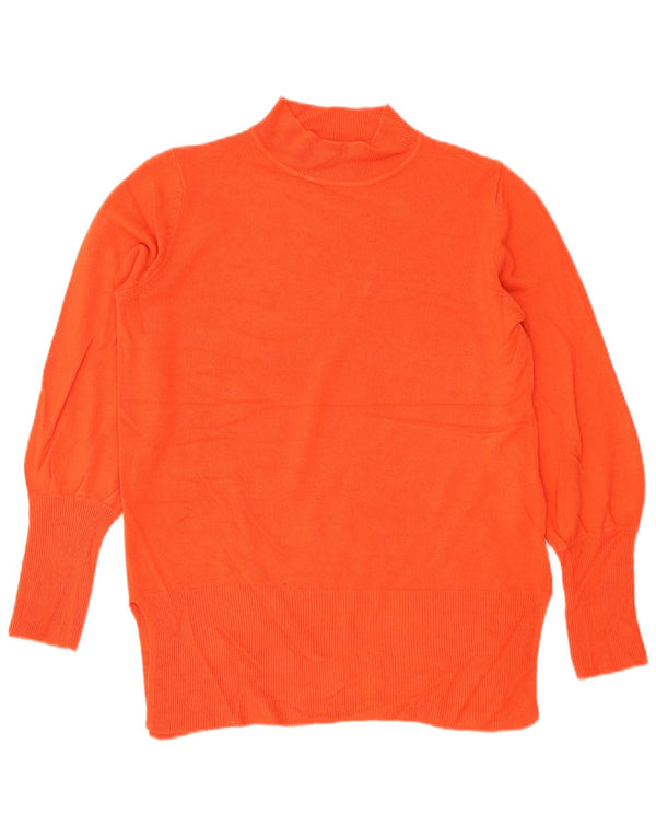 Marks & Spencer Womens Turtle Neck Jumper Sweater UK 14 Medium Orange