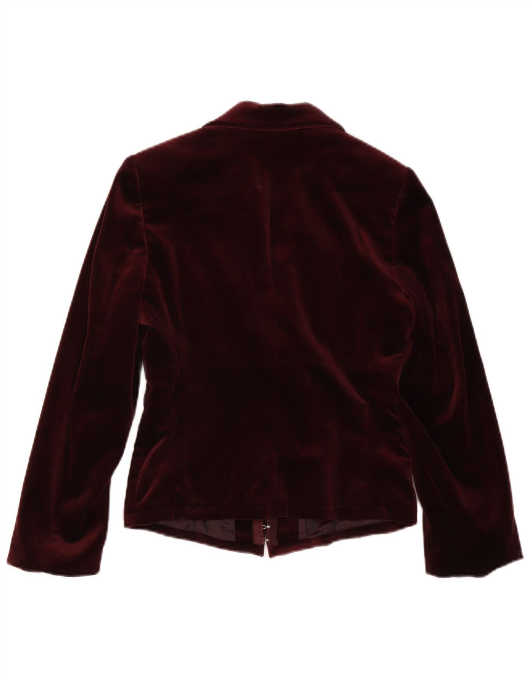 Isabel De Pedro Womens Crop 3/4 Sleeve Blazer Jacket UK 10 Small Maroon