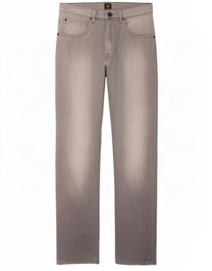 Lee Womens Brooklyn Straight Jeans W32 L32 Grey Cotton