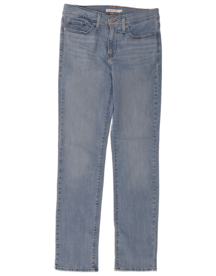 Levi's Womens 314 Shaping Straight Jeans W28 L32 Blue Cotton