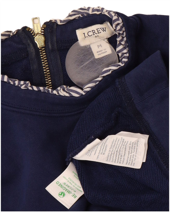 J. CREW Womens Sweatshirt Jumper UK 14 Medium Navy Blue Cotton