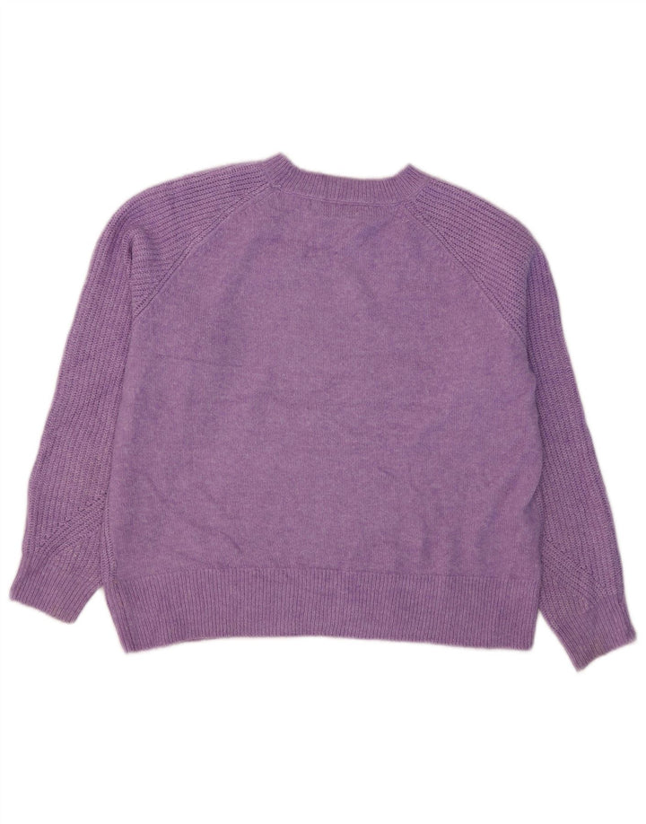 Marks & Spencer Womens Crew Neck Jumper Sweater UK 14 Medium Purple Acrylic