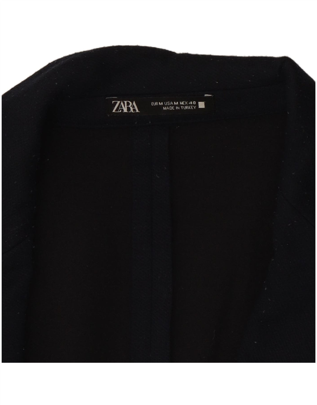 Zara Mens 2 Button Blazer Jacket UK 38 Medium Navy Blue Polyester