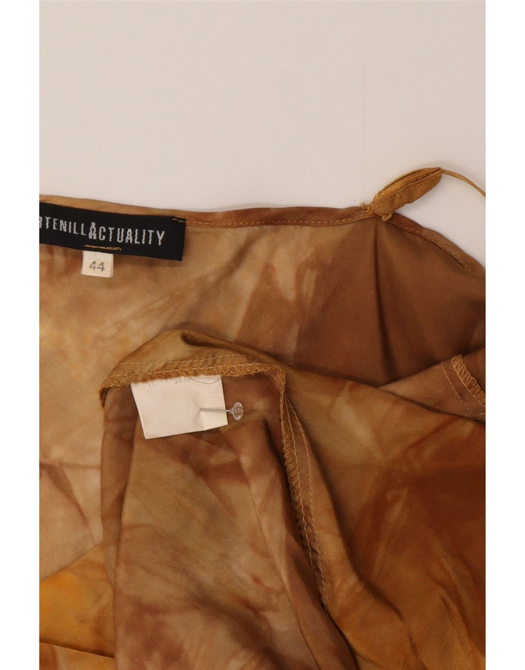Vintage Womens Abstract Pattern Maxi Slip Dress IT 44 Medium Brown Silk