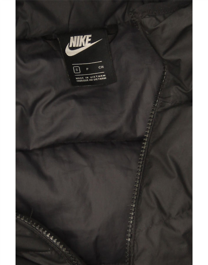Nike Mens Hooded Padded Coat UK 36 Small Black Polyester
