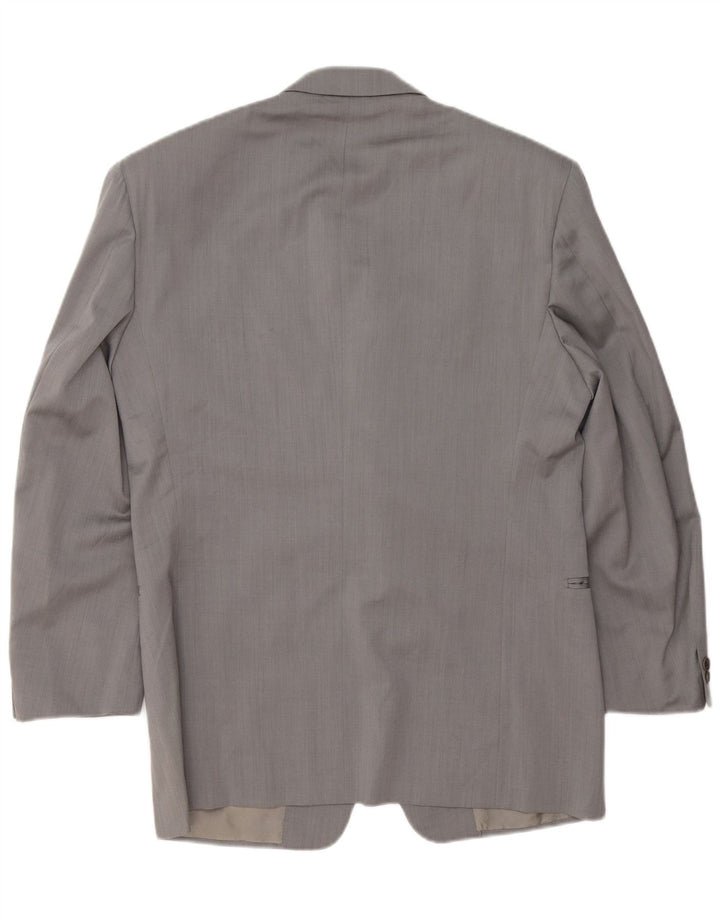 PAL ZILERI Mens 3 Button Blazer Jacket IT 50 Large Grey Virgin Wool