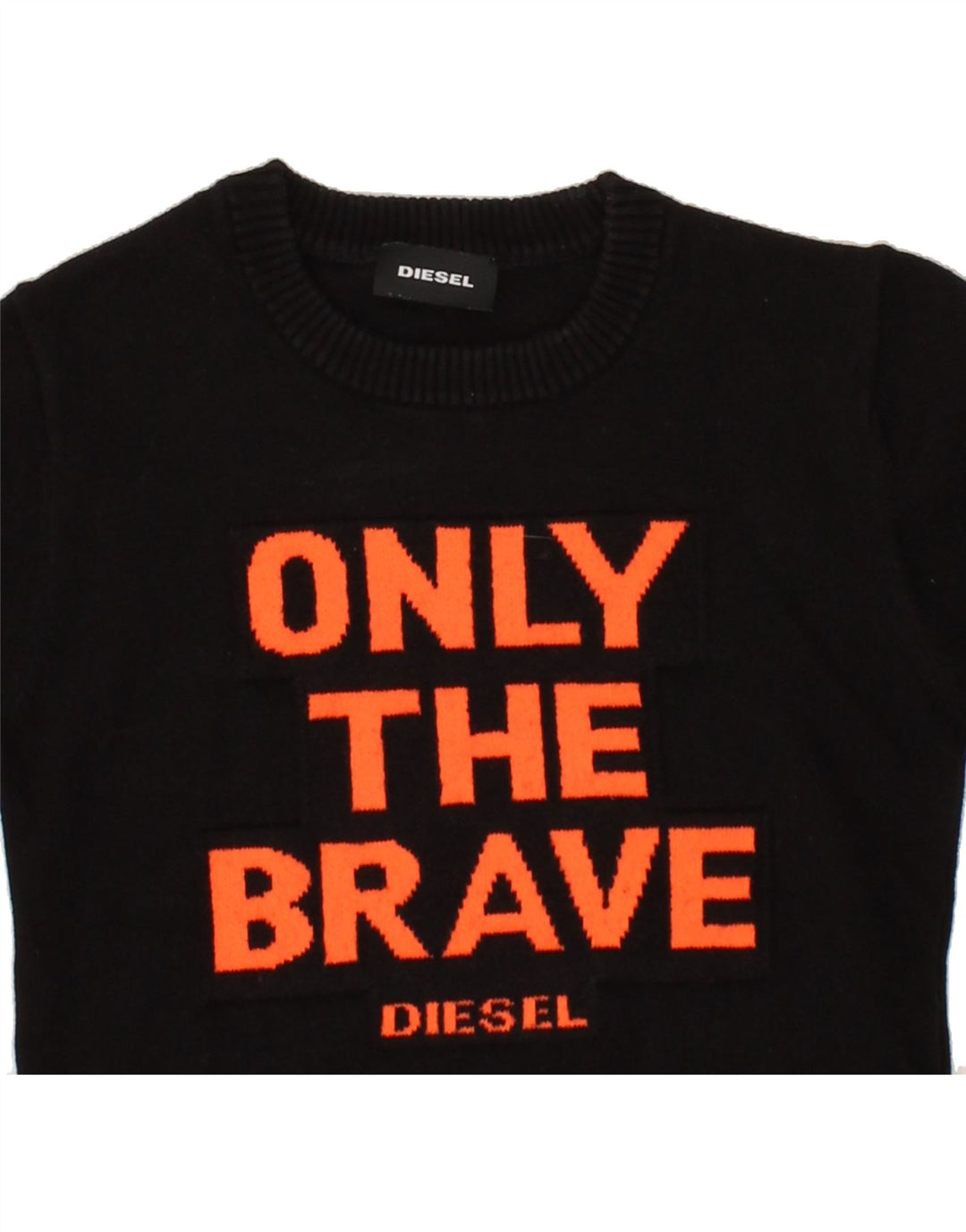 DIESEL Girls Graphic Crew Neck Jumper Sweater 5-6 Years Black Polyester Vintage Diesel and Second-Hand Diesel from Messina Hembry 