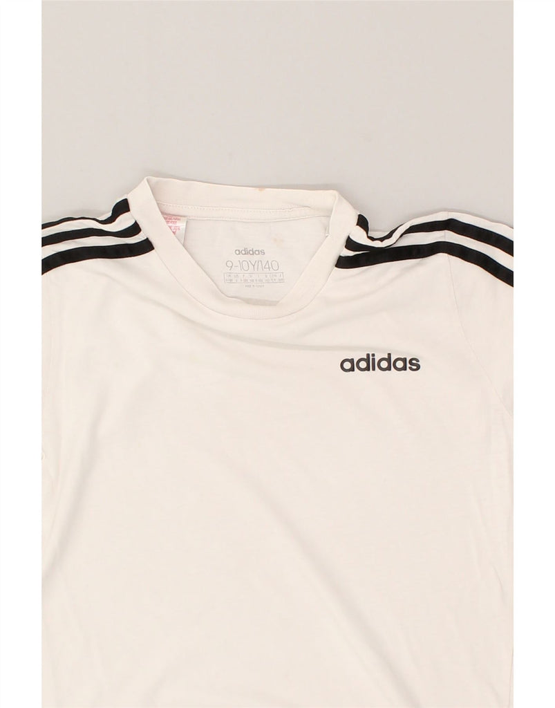 ADIDAS Boys T-Shirt Top 9-10 Years White Cotton | Vintage Adidas | Thrift | Second-Hand Adidas | Used Clothing | Messina Hembry 