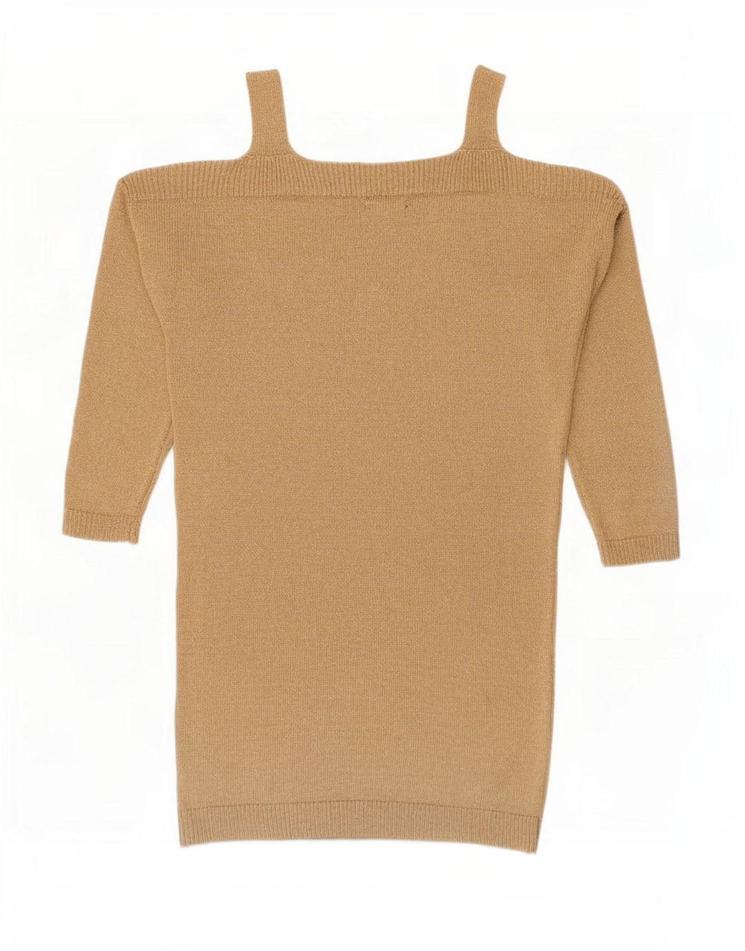 Massimo Dutti Womens Off Shoulder Jumper Dress UK 10 Small Beige