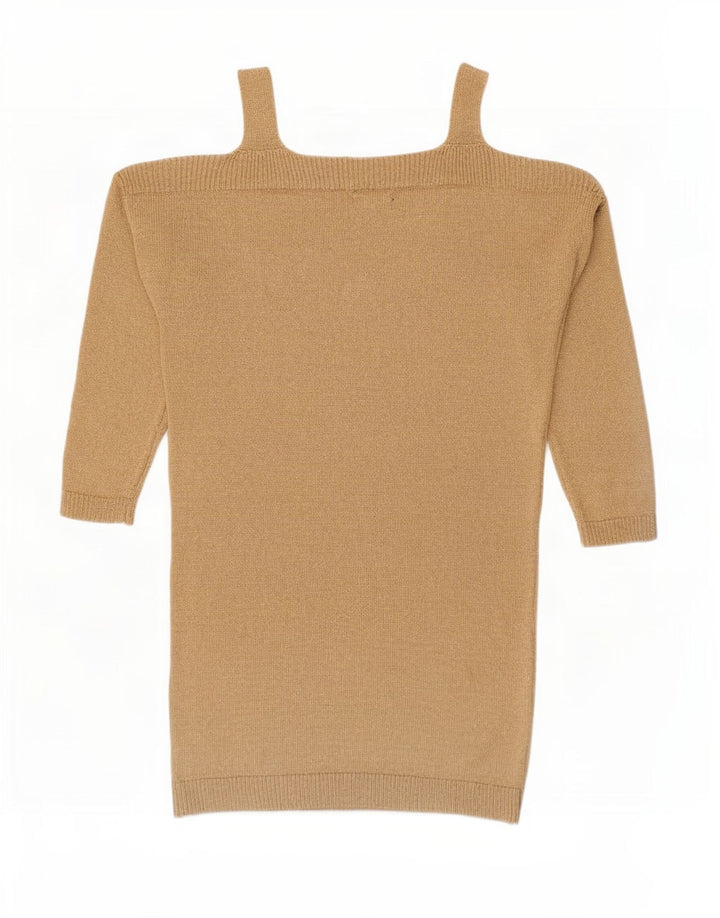 Massimo Dutti Womens Off Shoulder Jumper Dress UK 10 Small Beige