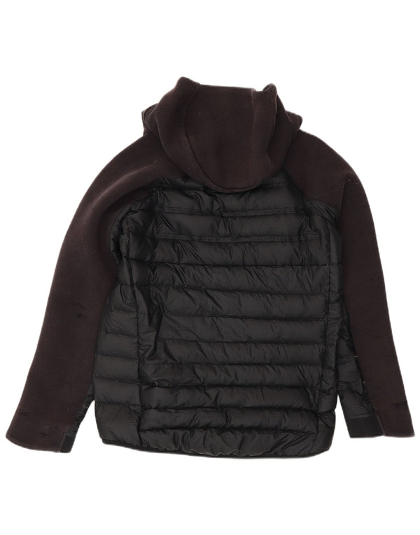 Nike Boys Hooded Padded Jacket 13-14 Years XL Black Colourblock Polyester