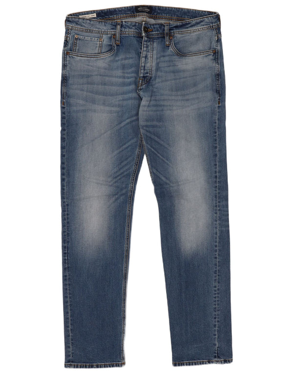 Jack & Jones Mens Mike Comfort Fit Slim Jeans W36 L34 Blue Cotton