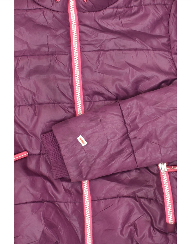 SUPERDRY Womens Hooded Padded Jacket UK 14 Medium Purple Polyester | Vintage Superdry | Thrift | Second-Hand Superdry | Used Clothing | Messina Hembry 