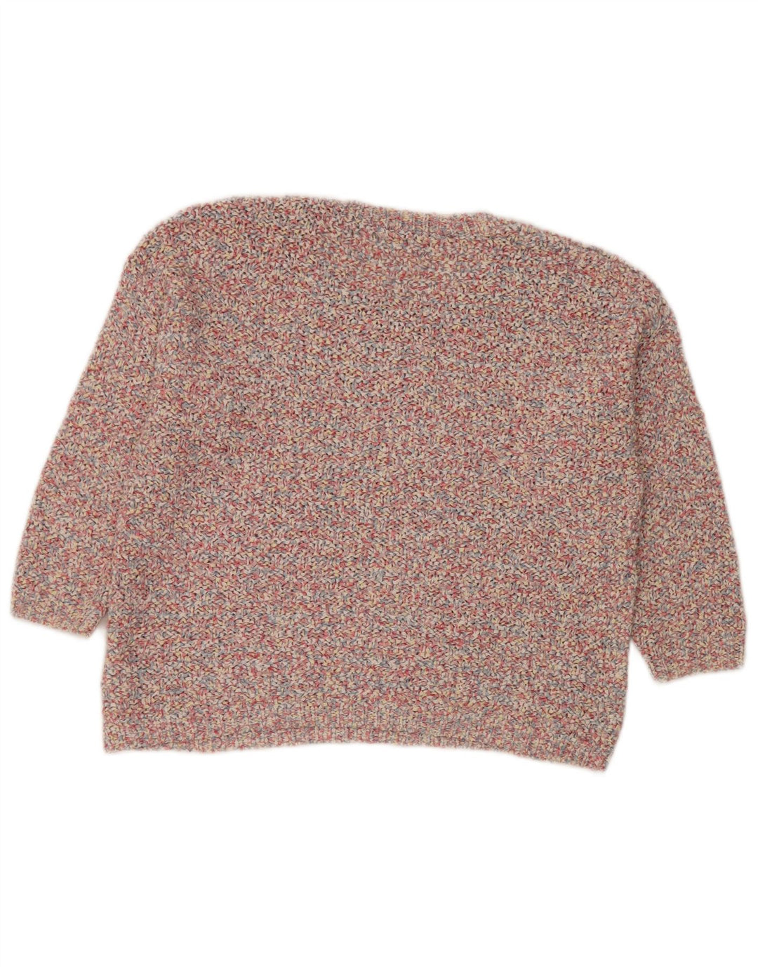 MARKS & SPENCER Womens Crop Crew Neck Jumper Sweater UK 14 Large Pink