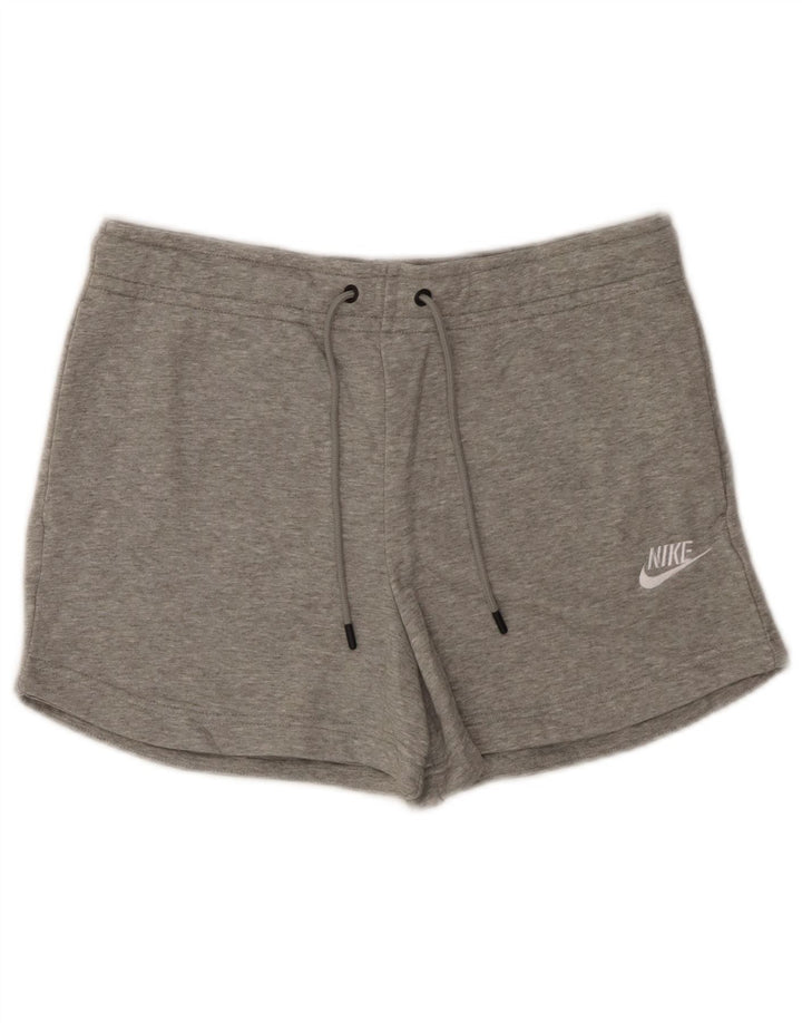 Nike Womens Sport Shorts UK 10 Small  Grey Cotton