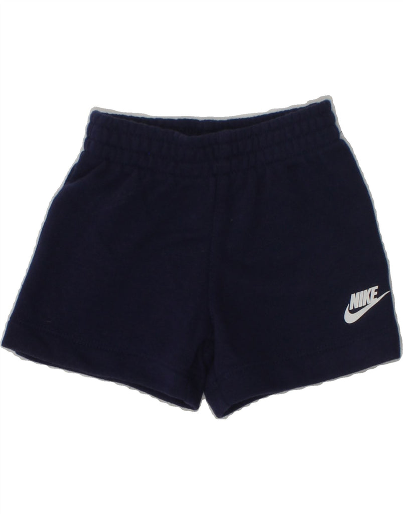 NIKE Baby Boys Graphic Sport Shorts 0-3 Months Navy Blue Cotton | Vintage Nike | Thrift | Second-Hand Nike | Used Clothing | Messina Hembry 